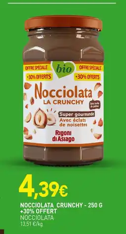 naturéO NOCCIOLATA NOCCIOLATA CRUNCHY - 250 G offre