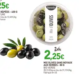 naturéO BIO VERDE Mix olives sans noyaux aux herbes offre
