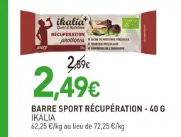 naturéO IKALIA Barre sport récupération - 40 g offre