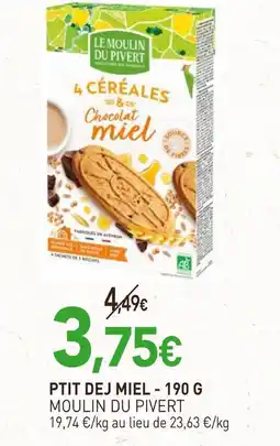 naturéO MOULIN DU PIVERT Ptit dej miel - 190 g offre