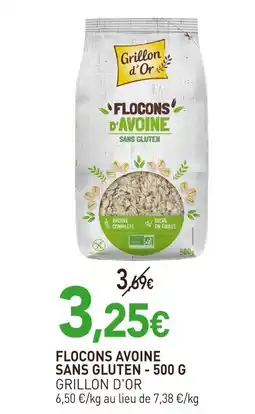 naturéO Grillon d'Or Flocons d'avoine sans gluten offre