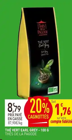 naturéO THÉS DE LA PAGODE Thé vert earl grey offre