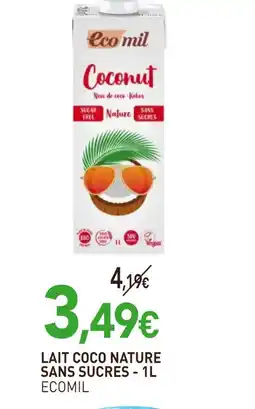 naturéO ECOMIL Lait coco nature sans sucres offre