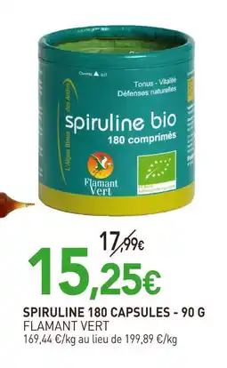 naturéO FLAMANT VERT Spiruline bio 180 comprimés - 90 g offre