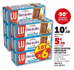 Hyper U LU Petit ecolier chocolat au lait offre
