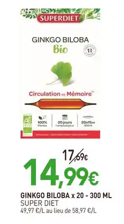 naturéO SUPER DIET GINKGO BILOBA x 20 - 300 ML offre