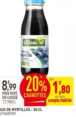 naturéO Vitamont Jus de Myrtilles offre