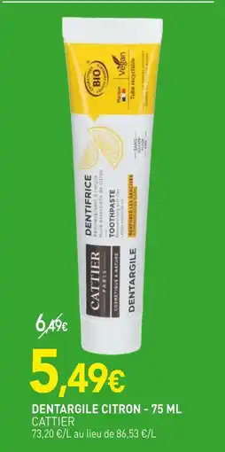 naturéO Cattier Dentargile citron offre