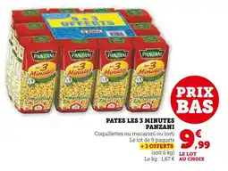 Hyper U PANZANI Pâtes Les 3 Minutes offre