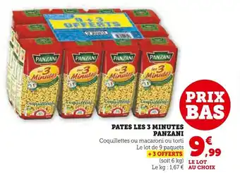 Hyper U PANZANI Pâtes Les 3 Minutes offre