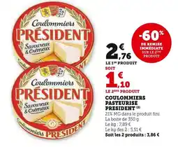 Hyper U Président Coulommiers pasteurisé offre