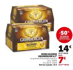 Hyper U Grimbergen Bière Blonde 6,7° offre