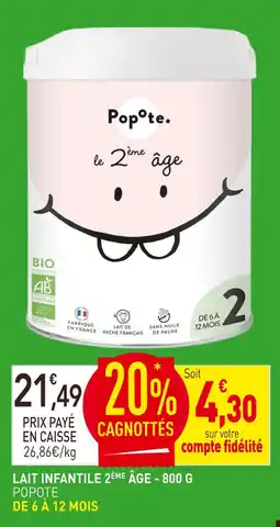 naturéO POPOTE Lait infantile 2ème âge - 800 g offre