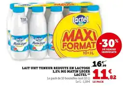 Hyper U LACTEL Lait uht teneur reduite en lactose offre