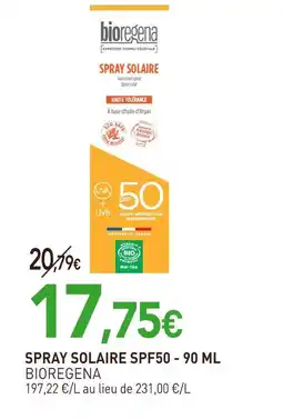 naturéO BIOREGENA Spray solaire SPF50 - 90 ml offre