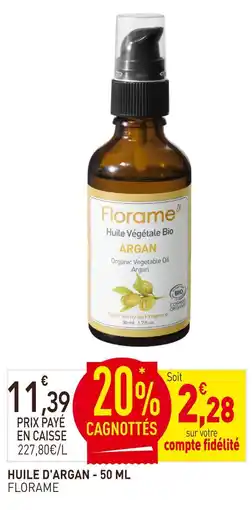 naturéO FLORAME Huile végétale bio argan offre
