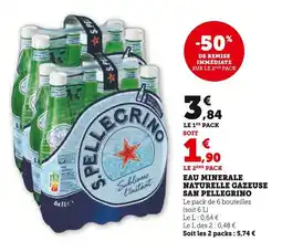 Hyper U San Pellegrino Eau minérale naturelle gazeuse offre