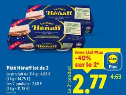 Lidl HÉNAFF Pâté lot de 2 offre