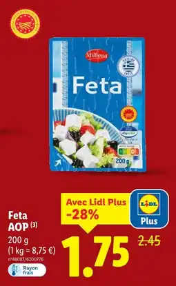 Lidl Milbona Feta AOP offre