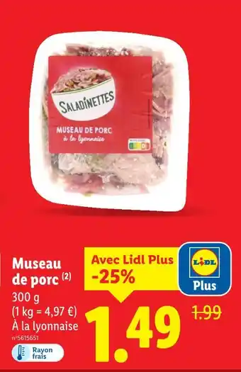 Lidl SALADINETTES Museau de porc offre
