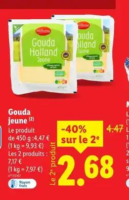Lidl Milbona Gouda jeune offre