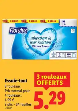 Lidl Floralys Essuie-tout offre