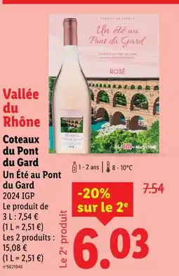 Lidl Un Été au Pont du Gard Coteaux du Pont du Gard 2024 IGP offre