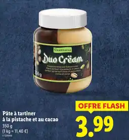 Lidl Gamberina Pâte à tartiner à la pistache et au cacao offre