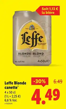 Lidl LEFFE Blonde Blond canette offre