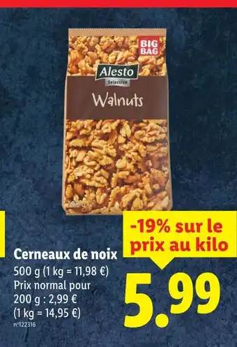 Lidl Alesto Cerneaux de noix offre