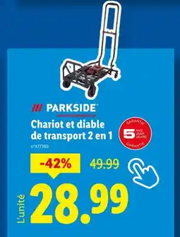 Lidl Parkside Chariot et diable de transport 2 en 1 offre