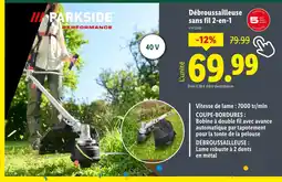 Lidl PARKSIDE Débroussailleuse sans fil 2-en-1 offre