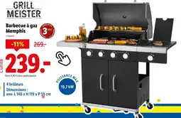 Lidl Grill Meister Barbecue à gaz Memphis offre