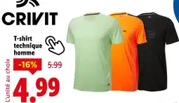 Lidl CRIVIT T-shirt technique homme offre