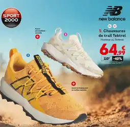 Sport 2000 New Balance Chaussures de trail Tektrel Homme ou femme offre