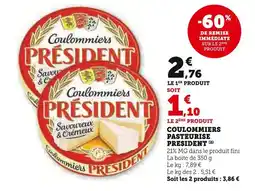 Super U PRÉSIDENT Coulommiers pasteurisé offre