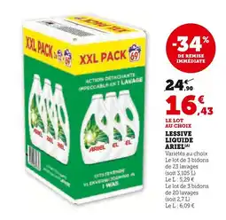 Super U Ariel Lessive liquide offre