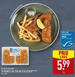 ALDI GOLDEN SEAFOOD 10 panés au colin d'Alaska offre