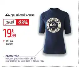 Intersport QUIKSILVER Lycra time circle rash enfant offre