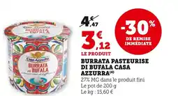 U Express Casa Azzurra Burrata pasteurisé di bufala offre