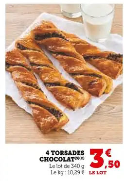 U Express 4 Torsades Chocolat offre