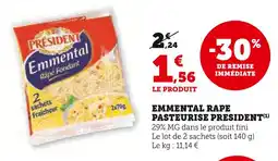 U Express Président Emmental râpé pasteurisé offre