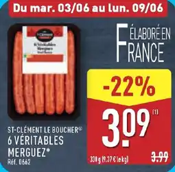 ALDI 6 véritables merguez offre