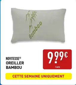 ALDI Novitesse oreiller bambou offre