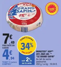 E.Leclerc Express Munster aop 29% mat.gr. le grand sapin offre