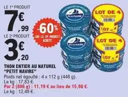 E.Leclerc Express Thon entier au naturel petit navire offre