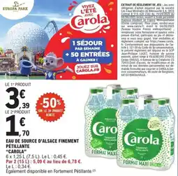 Eau de source d'alsace finement pétillante carola