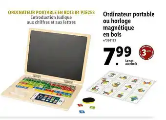 Lidl Ordinateur Portable Ou Horloge Magnétique En Bois offre
