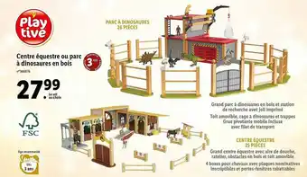 Lidl Centre équestre Ou Parc à Dinosaures En Bois Playtive offre
