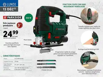 Lidl Scie Sauteuse Pendulaire Parkside offre
